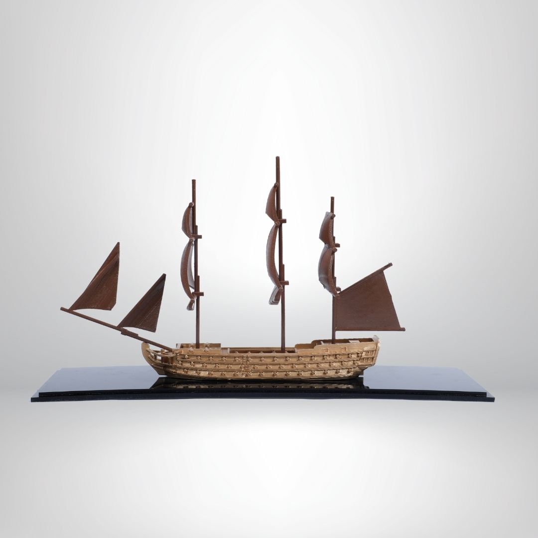 Wooden Sailing Ship Model (Three-Mast)